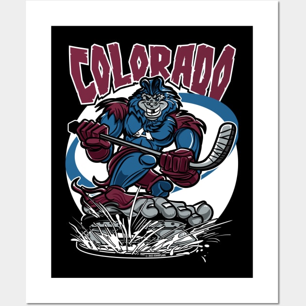 Colorado Bigfoot Hockey Player Wall Art by eShirtLabs